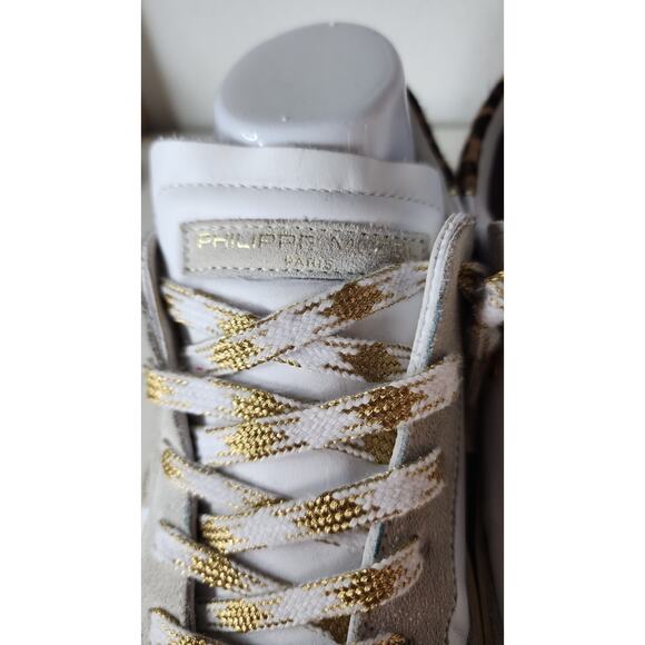 Philippe Model paris PRSX Leopard & leather low top sneakers size 40 EU Pristine main image 9